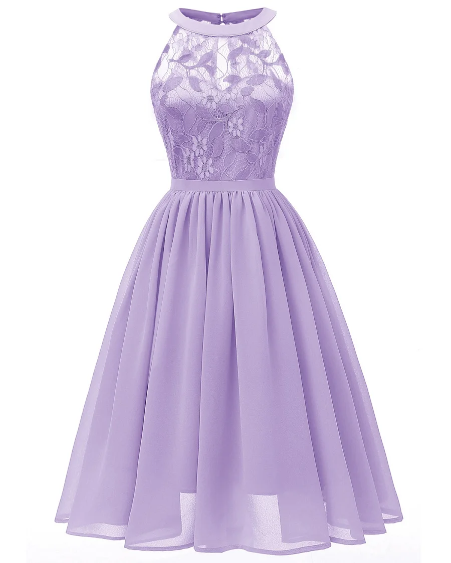 Новинка; летнее платье для подростков от 13 до 20 лет; милое кружевное платье без рукавов для девочек; модная праздничная одежда принцессы для девочек - Цвет: light purple
