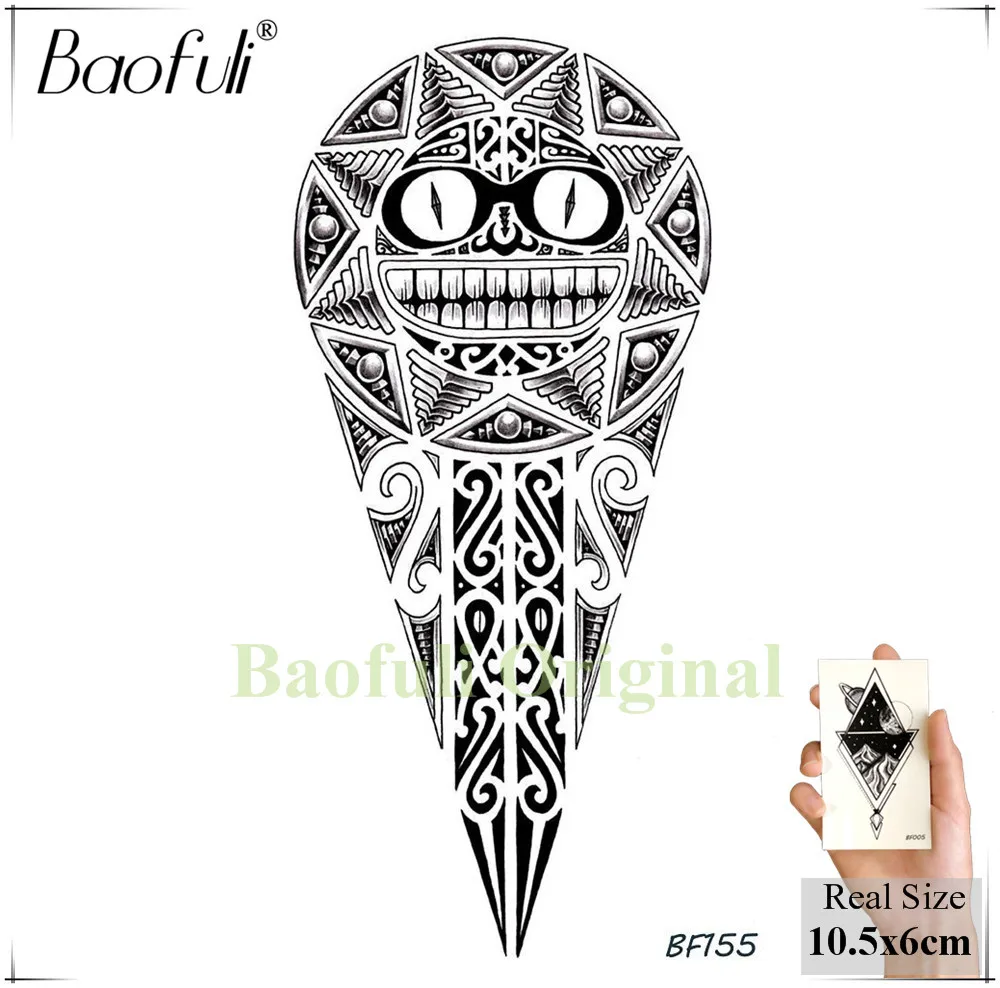 Baofuli Водонепроницаемый временная татуировка геометрической формы волк стикер "Сова" Мультипликация черный Искусственные татуировки тату Для мужчин Arm для боди-арта с животными - Цвет: BBF155