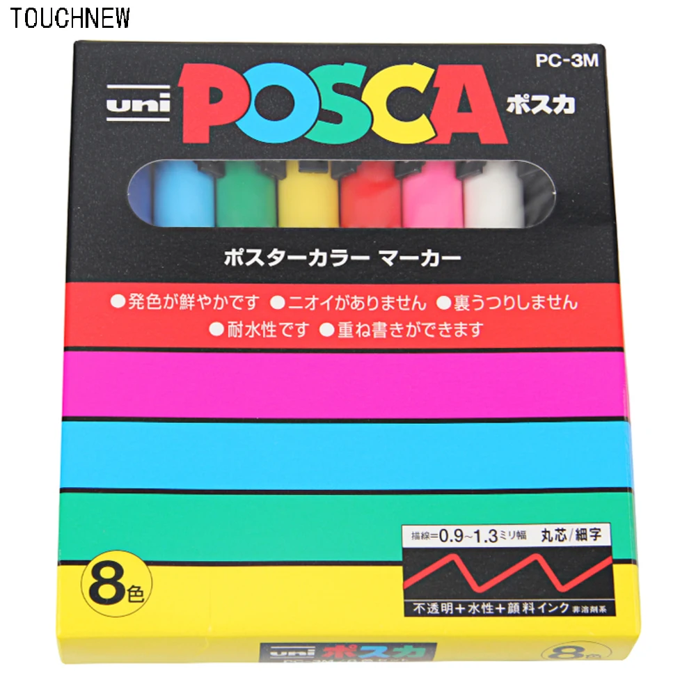 8 colors/set UNI mitsubishi posca pens mark pen uni POSCA marker opaque