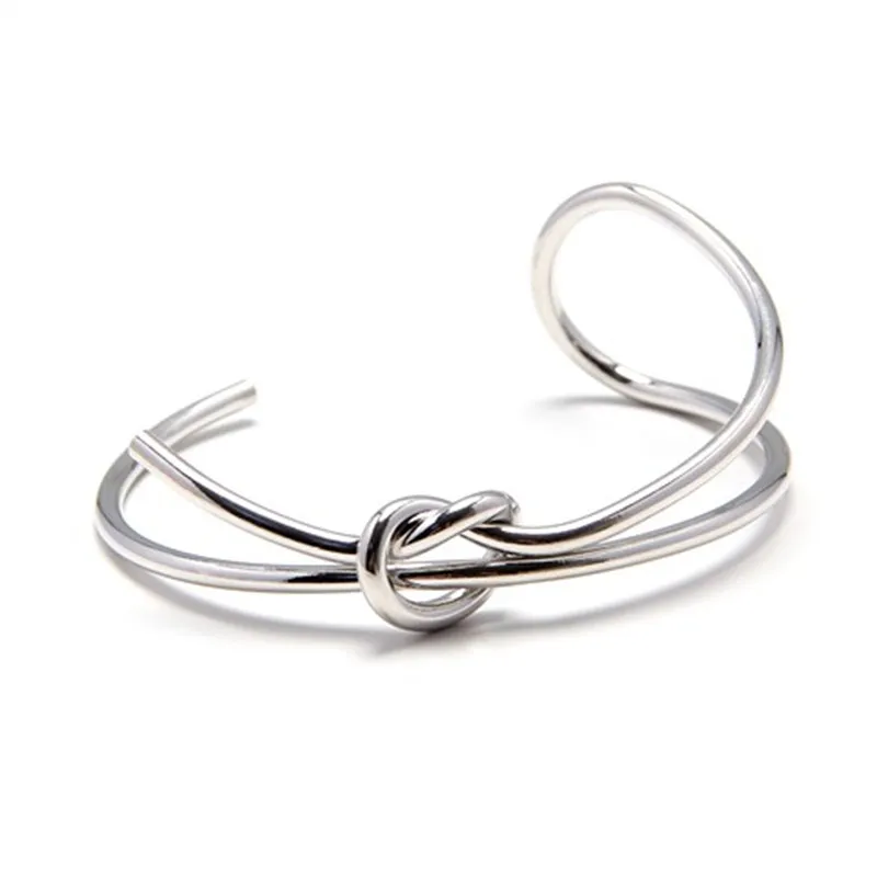 Популярный модный минималистичный дизайнерский браслет с двойной пряжкой и узлом, красивый мужской браслет для девушек