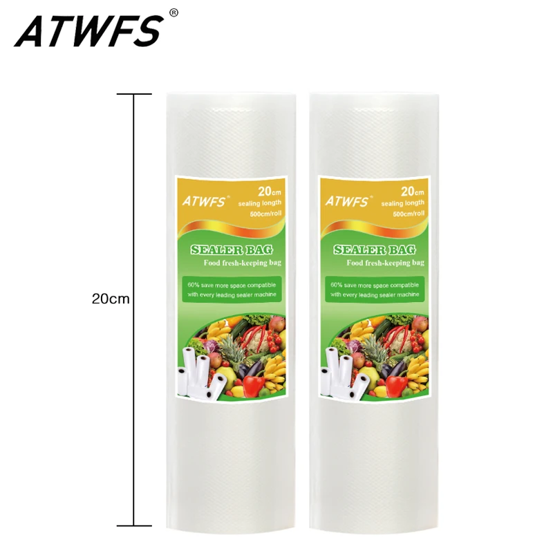 

Vacuum Food Bag 20cm x 500cm 1 Roll for Kitchen Vacuum Storage Bags Packing Film Keep Fresh up to 6x longer