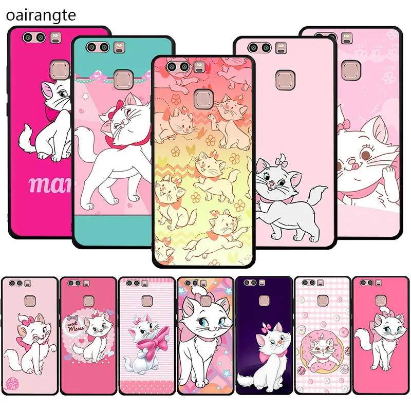 

Pink marie aristocats Cat Soft TPU phone cover case for Huawei P8 P9 P10 P20 P30 Pro Lite Mini P Smart