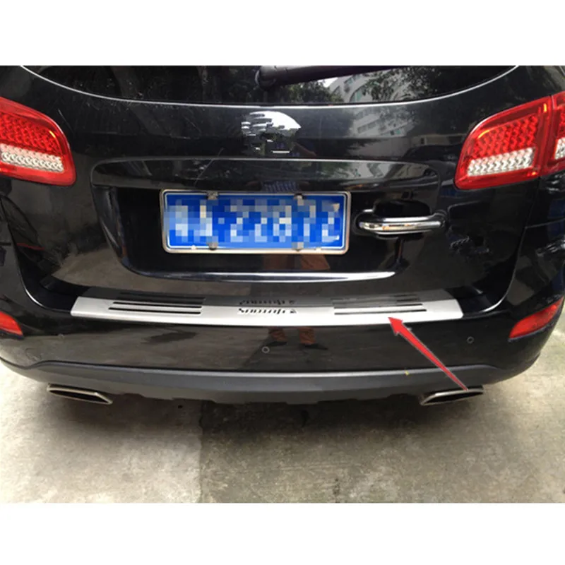 

Car styling Stainless Steel Inner Rear Bumper Protector Sill Trunk Tread Plate Trim FOR Hyundai Santa Fe 2010-2012 1PCS