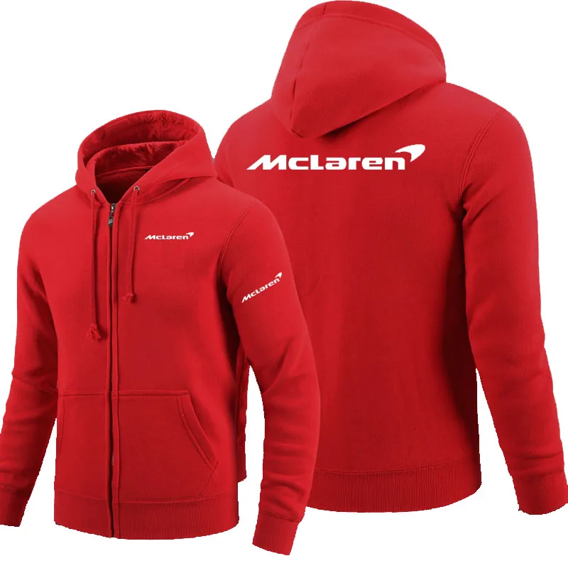 

Zipper Hoodies McLaren logo Printed Hoodie Fleece Long Sleeve Man's zipper Jacket Sweatshirt