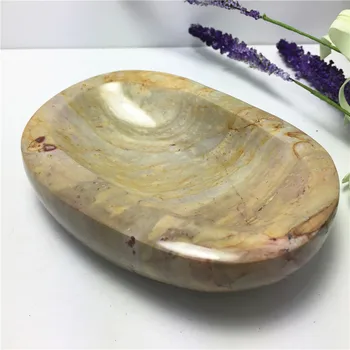 

Natural Ocean Jasper Stone Ashtray Gemstone Bowl Soap Box Irregular Smooth Polished Hand Carved Home Decoration