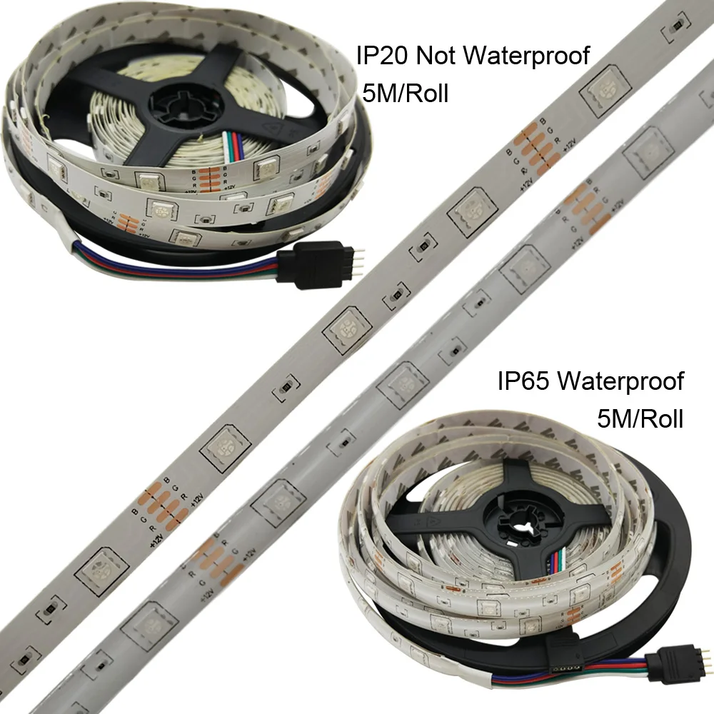 5 м 10 м 15 м СВЕТОДИОДНАЯ лента SMD RGB 5050 Светодиодная лента светильник RGB Fita гибкая светодиодная лента 12 В постоянного тока e с пультом дистанционного управления и адаптером