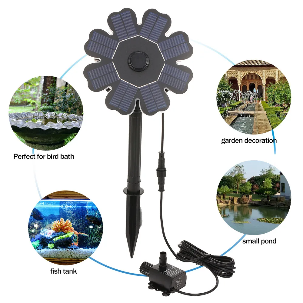 Garden-Supplies Solar-Pump Fountain Bird Round Bath Petal Garden-Supplies Solar-Pump Fountain Bird Round Bath Petal