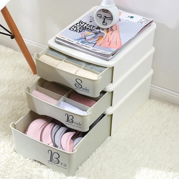 

Wardrobe underwear storage box, drawer type lattice underwear, socks, bra box, household box.