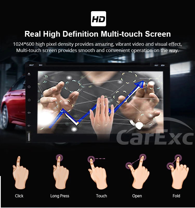 Excellent 2 Din Android 9.0/9 Car DVD Universal  WIFI GPS BT OBD DAB+ WIFI Navigation Radio USB Multimedia 8