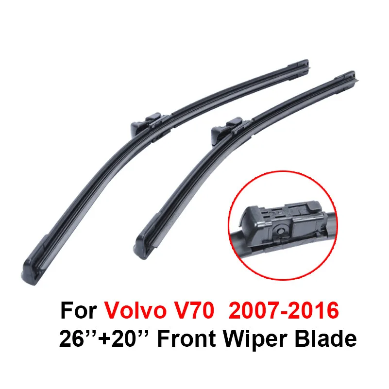 QEEPEI Combo Silicone Rubber Front & Rear Wiper Blades For Volvo V70