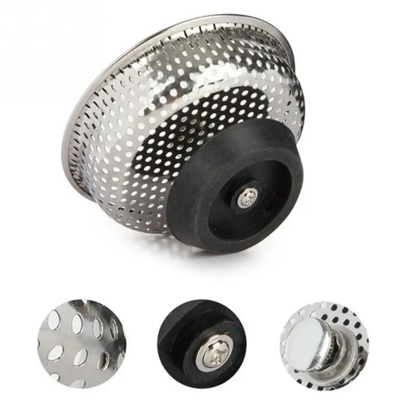 

High Quality Stainless Steel Kitchen sink Strainer Stopper Waste Plug Sink Filter filtre lavabo bathroom hair catcher #1107