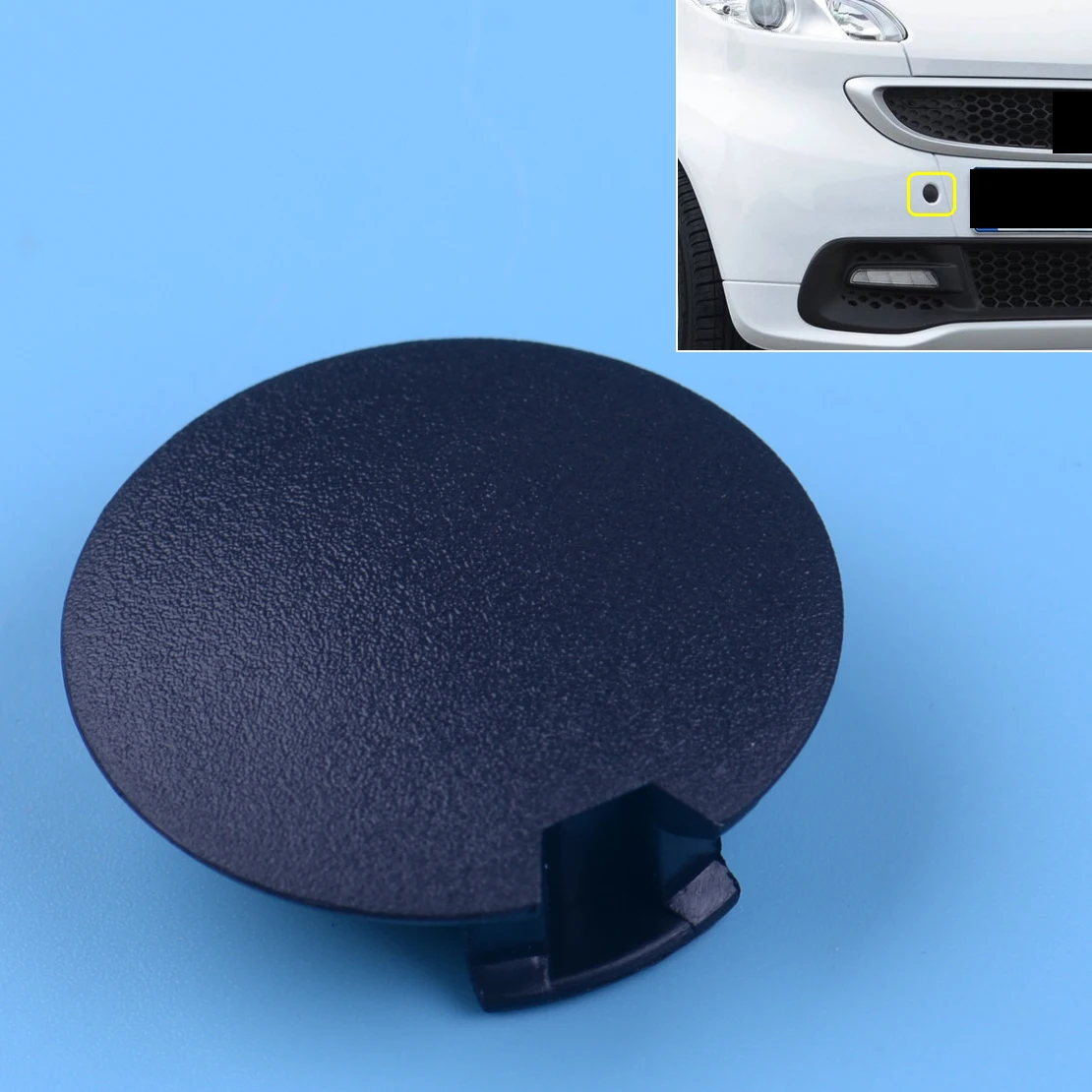 

CITALL 4518850122 C22A Black Front Bumper Tow Hook Eye Coupler Trailer Cover Cap Plug For Smart Fortwo 2007- 2013 2014 2015