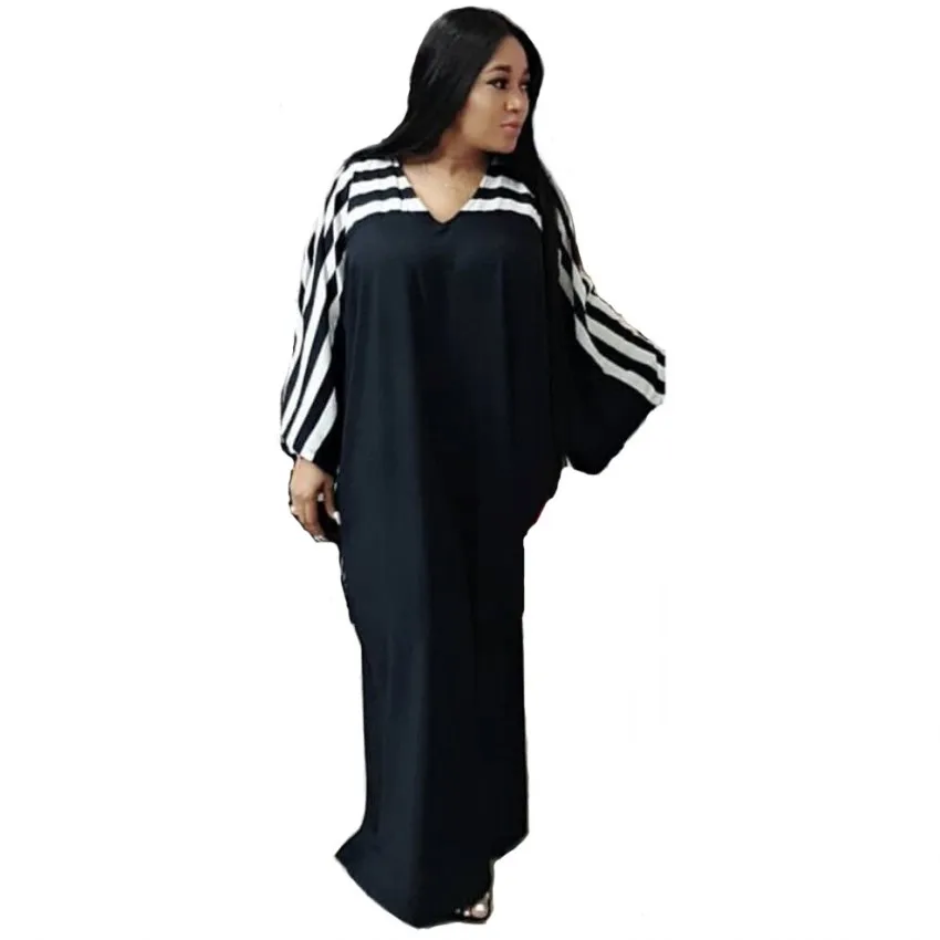 

African Dresses For Women 2019 Stripe Africa Clothing Muslim Long Dress High Quality Length Fashion African Dress For Lady