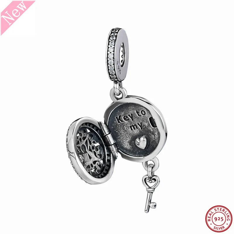 

2018 Autumn Regal Love Key Pendant Charm Beads for Women Jewelry Making DIY Fit PANDORA Charms Silver 925 Original FL836