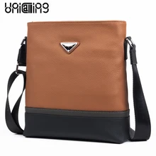 Unicalling модные pannelled мужские из натуральной кожи Кроссбоди мешок высокого класса коровьей натуральной кожи Повседневная Деловая мужская сумка
