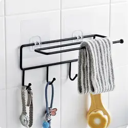 Креативный кухонный крючок кованая железная тряпичная Подставка Бесплатная-к-Панч дверь настенная подвесная вешалка для полотенец Ванная