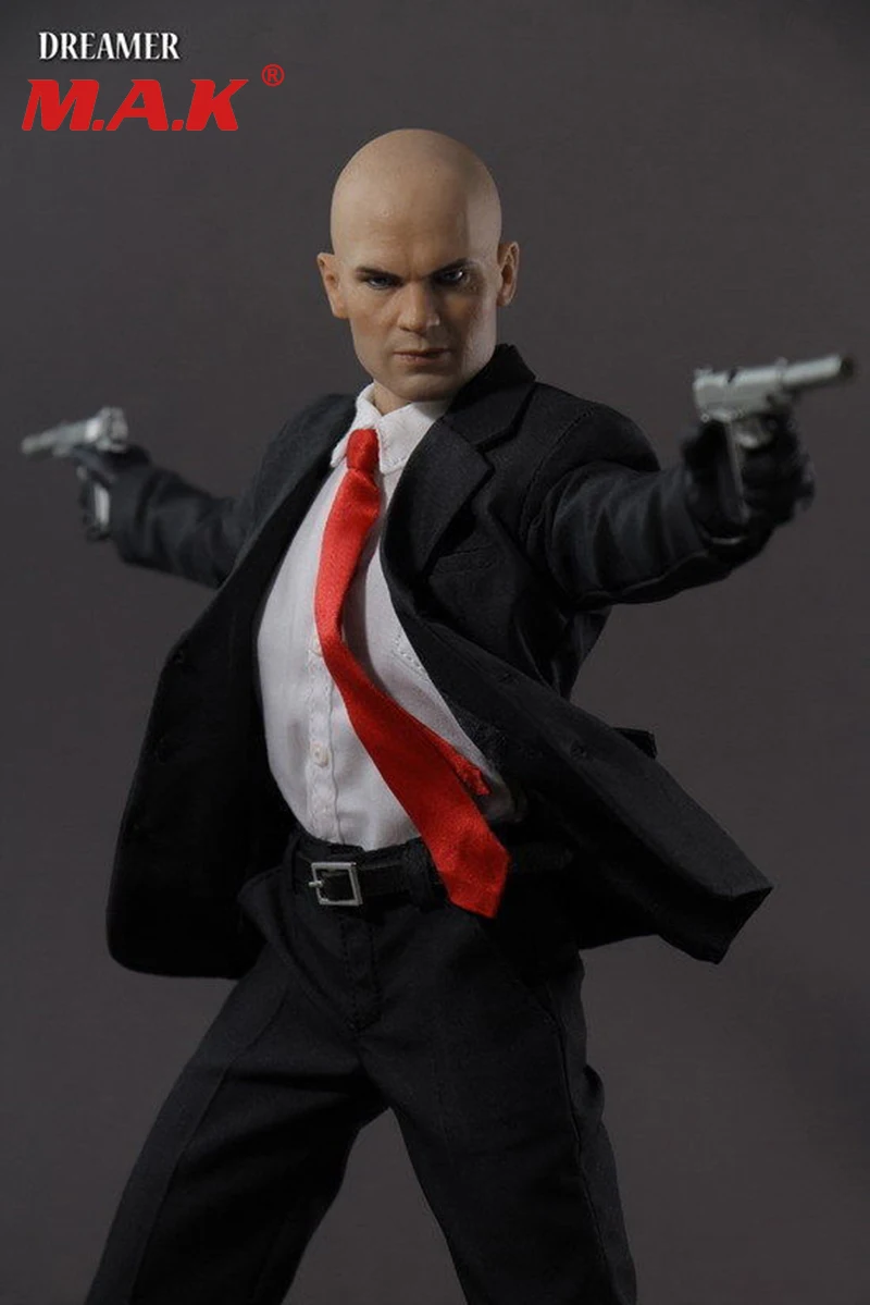 

collectible dreamer 1:6 scale Hitman 47 12" male man action figure full set with the head suit and gun model and the body