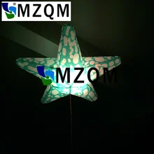 MZQM Free shipping 16 colors-changing inflatable star with LED light in