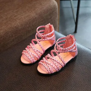 

New Summer Girls Sandals Children Shoes Toddler Kids Girls Princess Beach Sandals Roman Kids Sandals dance shoes Size 21-30