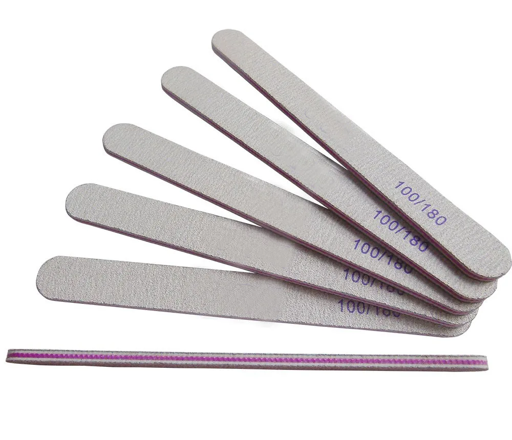 

25 pcs/lot straight zebra file professional emery board nail file 100/180