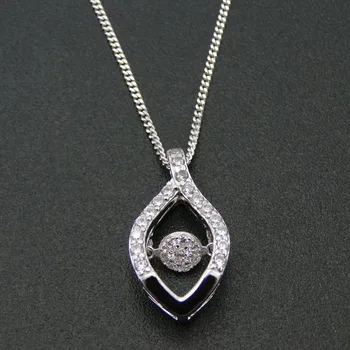 

Top Quality Fashion 925 Silver Pendant Necklace For Women with Dancing AAA CZ Stone Jewelry Wholesale for Anniversary Party