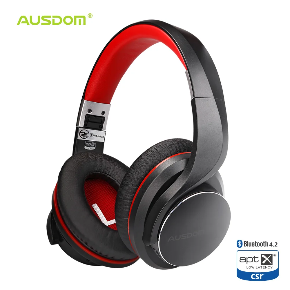 Ausdom AH3 aptX Low Latency Wireless Headphones Bluetooth 4.2 Over Ear