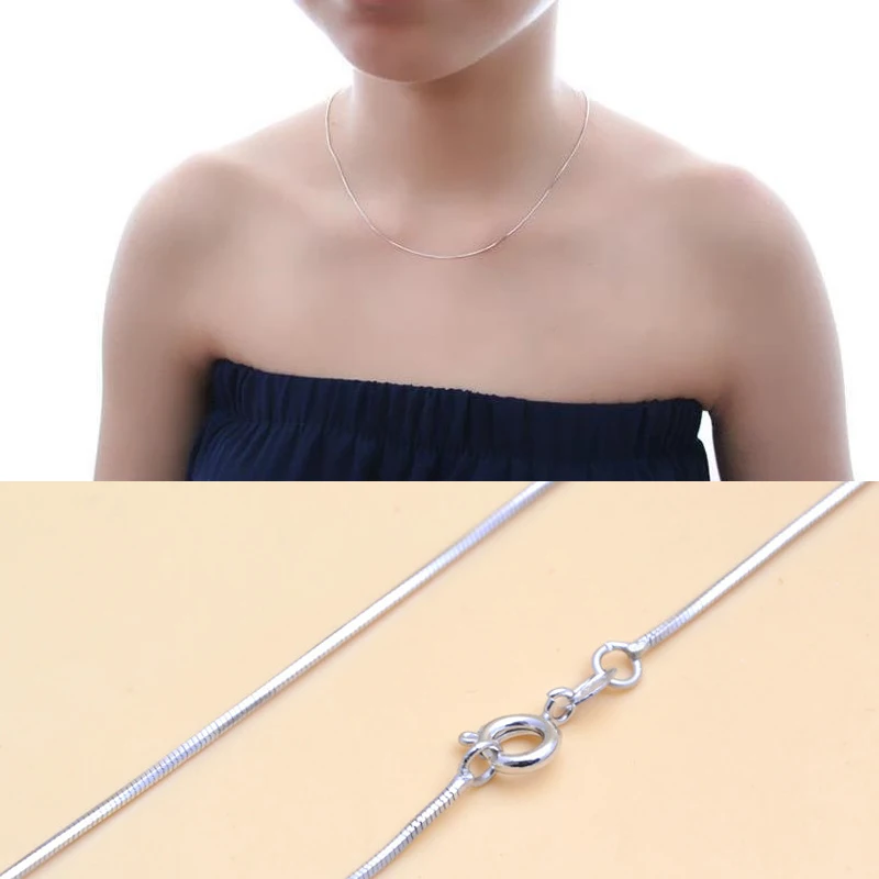 

M MISM Sterling Silver Snake Chain 925 Jewelry Necklace Statement For Men Women Fashion Water-Wave Chain Choker Necklace