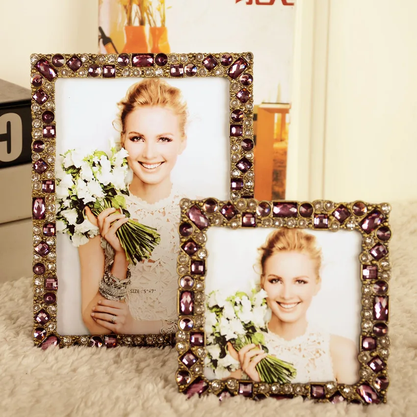 

Fashion luxury crystal home decoration diamond photo frame decoration soft decoration photo frame