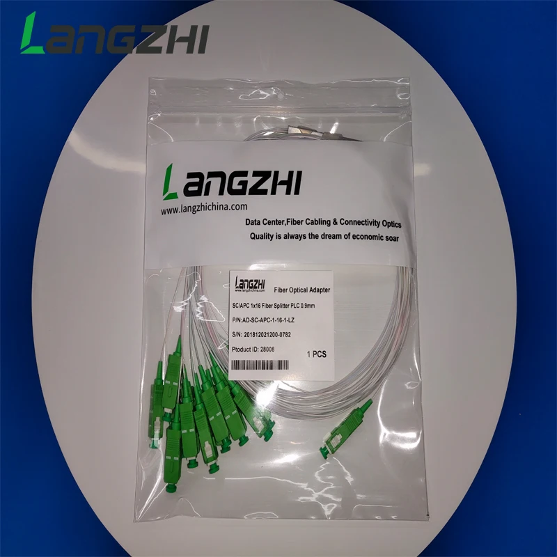 10 шт. SC APC Одномодовый Волоконно-Оптический FTTH 0,9 мм Мини PLC сплиттер 1x16 SC APC Одномодовый волоконно-оптический PLC сплиттер