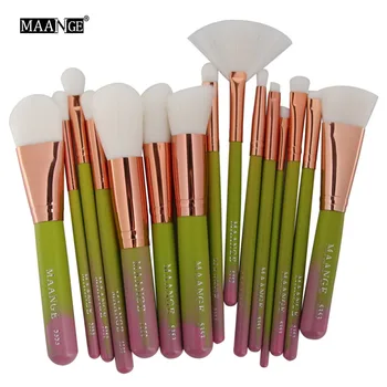 

MAANGE 15Pcs Makeup Brushes Set Powder Foundation Blending Contour Blush Eye Brow Shadow highlight Make Up Brushes Beauty Tools