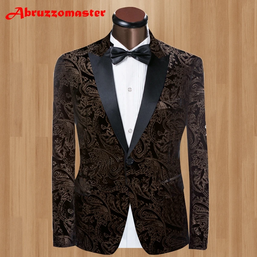 Fit 1 Same Style Picture 2 Vestes Slim Homme Hommes Costumes Blazer Homme Noir Velours Veste de Costume Slim Fit