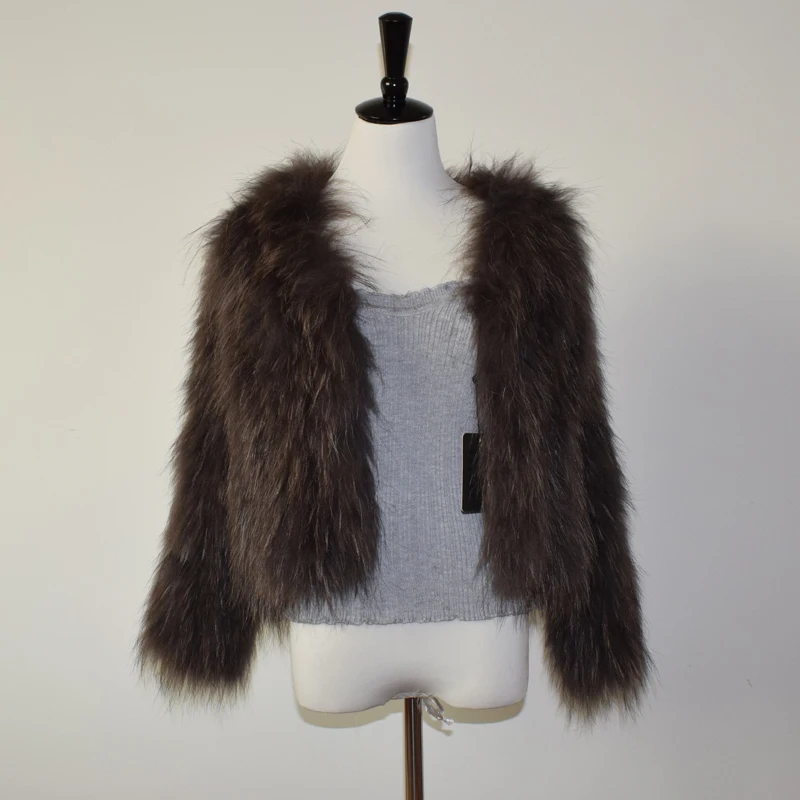 down parka knitted Real raccoon fur coat 2018 new fashion jacket overcoat women's fashion winter warm genuine fur coat bubble coat women