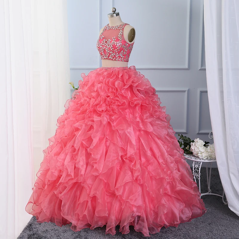 2016 ruffled organza skirt rhinestones