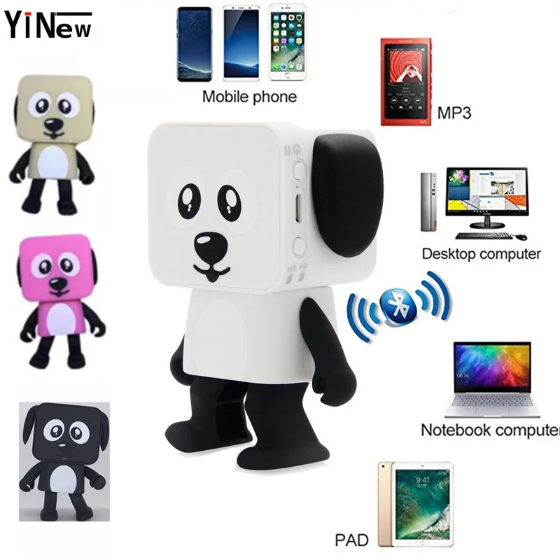 Мультфильм Bluetooth Динамик Портативный танец робот собака звуковой ящик мини usb Динамик для мобильного телефона