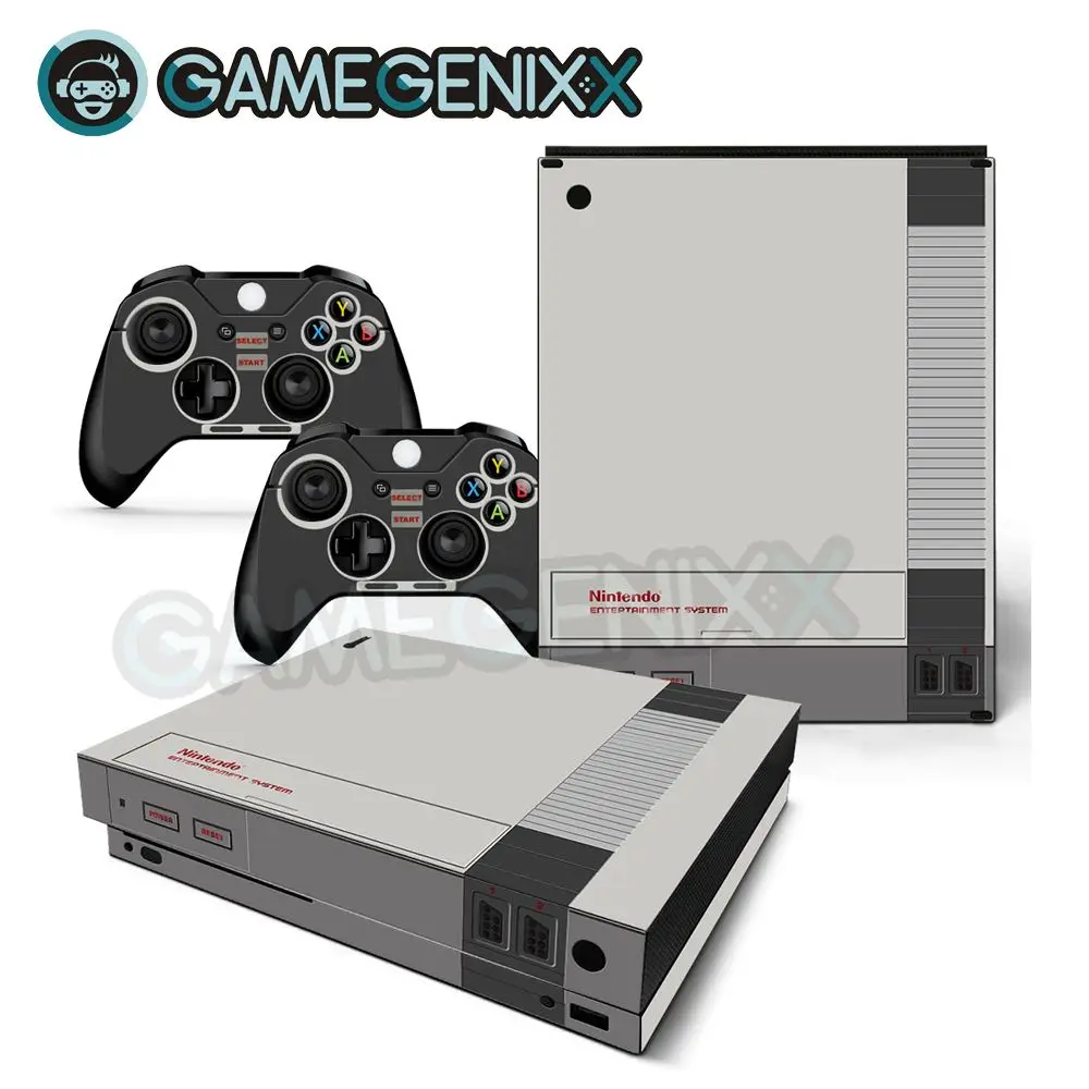 

GAMEGENIXX Skin Sticker Vinyl Decal for Xbox One X Console and 2 Controllers - NES Retro