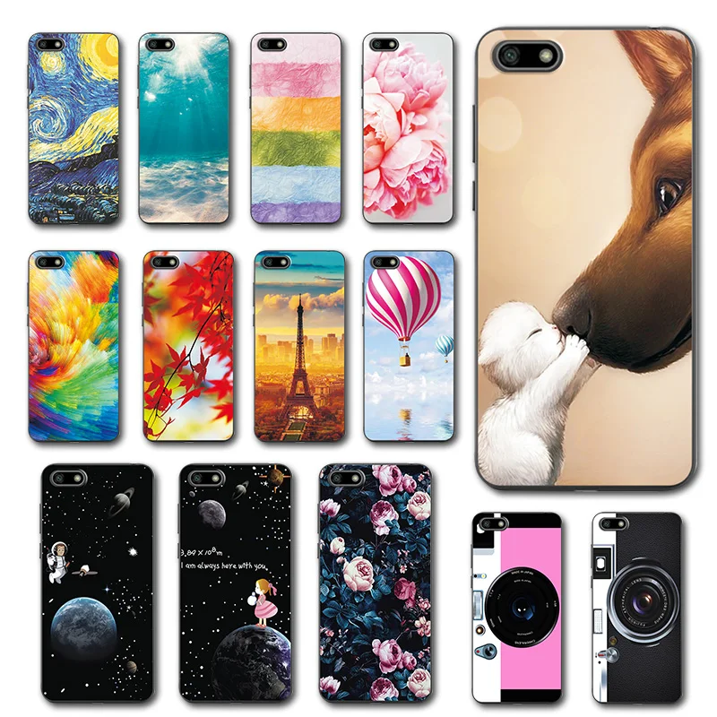 

Cute Art Cases Coque For Huawei Honor 7A 5.45'' Flower Soft Silicone Novelty Phone Shell For Huawei Honor 7A Back Cover Fundas