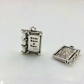 

20pcs DIY alloy accessories handmade jewelry ancient Book of fairy tales lettering one up a time pendant for necklace