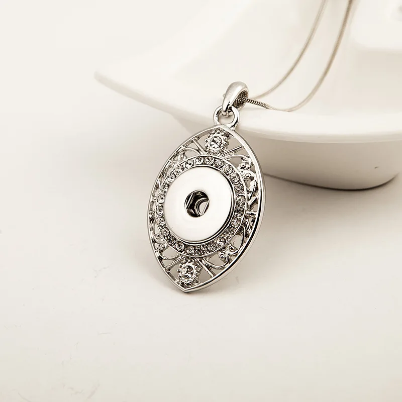

Water Drop 156 Carvings Snap Buttons Necklaces & Pendants Silver Plated Statement Necklace For Women DIY Jewelry gift
