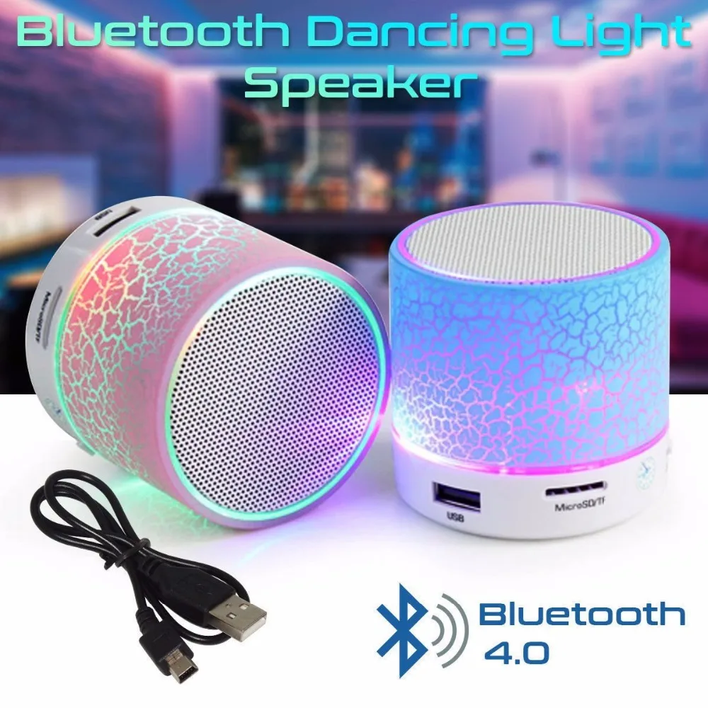 Bluetooth Колонка светодиодный мини беспроводной TF USB FM портативный музыкальный громкий динамик s ручной звонок для iPhone 6 телефона ПК с микрофоном