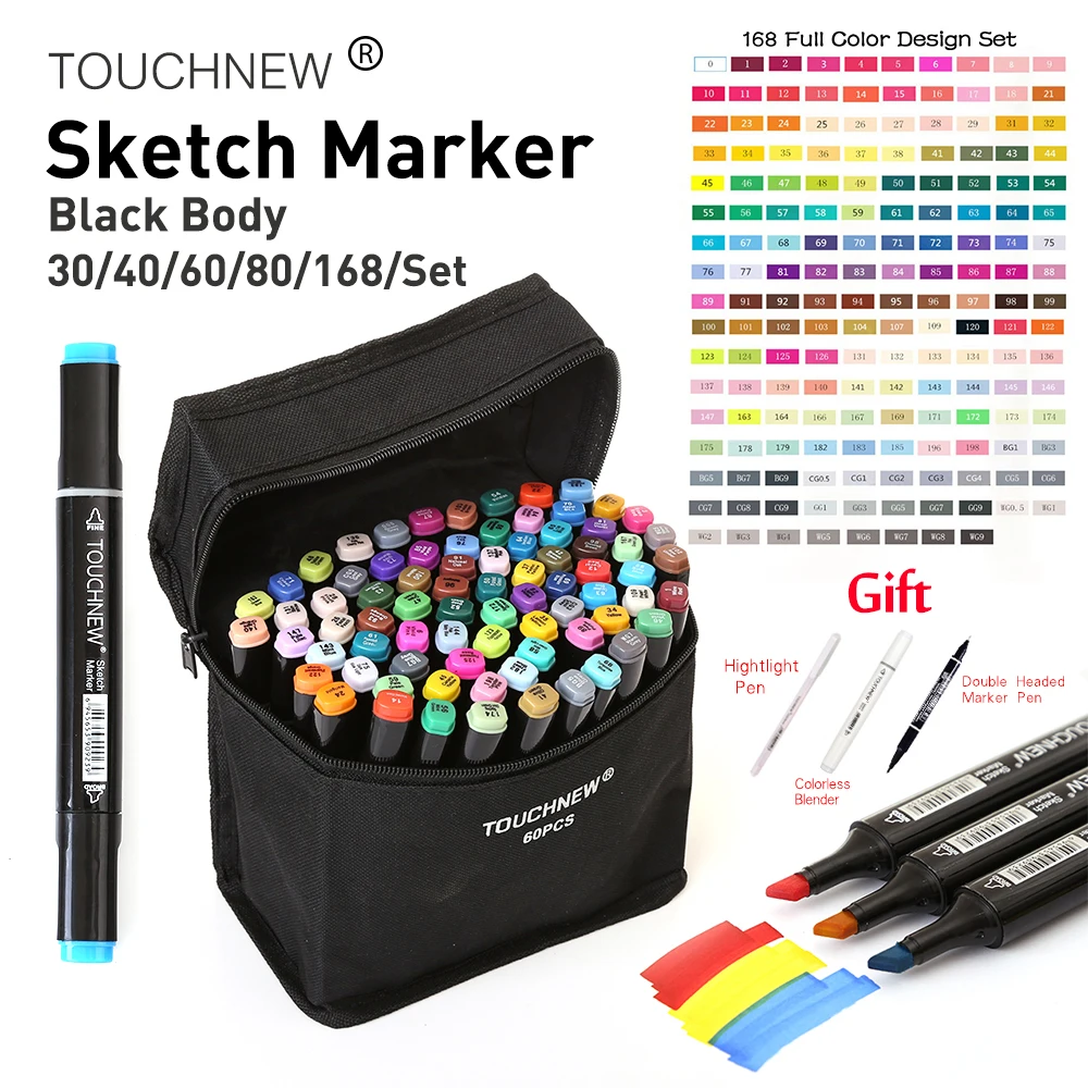 

Dual Tips Permanent Marker Pens Art Markers Highlighters with Carrying Case for Drawing Sketching Adult Coloring Highlighting an