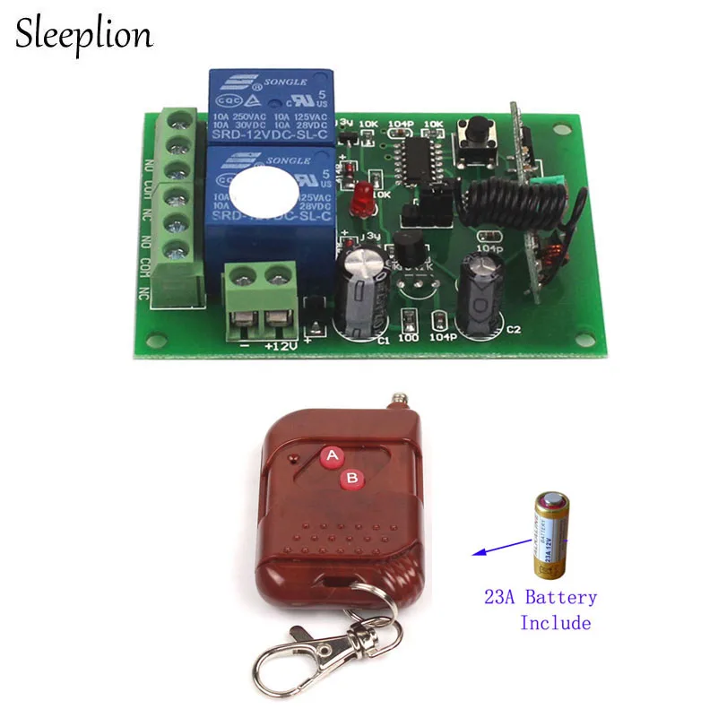 12V 2CH 433Mhz Remote Control Universal Switch Remote Control Switch 12V Transmitter Receiver Module 433315MHz-1
