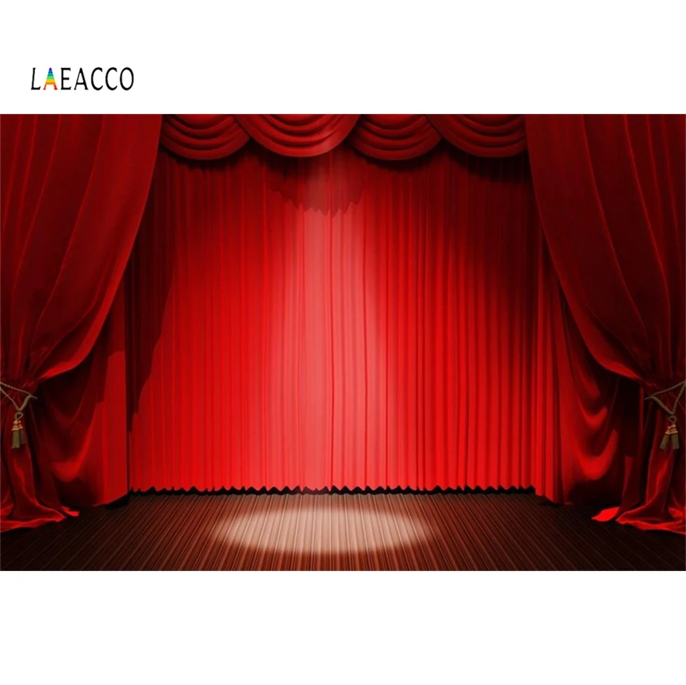 Laeacco красный занавес прожектор для сцены ребенок играть портрет фотографии фоны