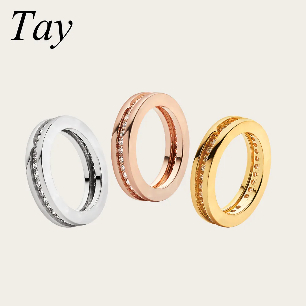 

Tay Bulgaria rings jewelry The New 1:1 Original s925 sterling Fashion trend silver female models couple Free shipping factory