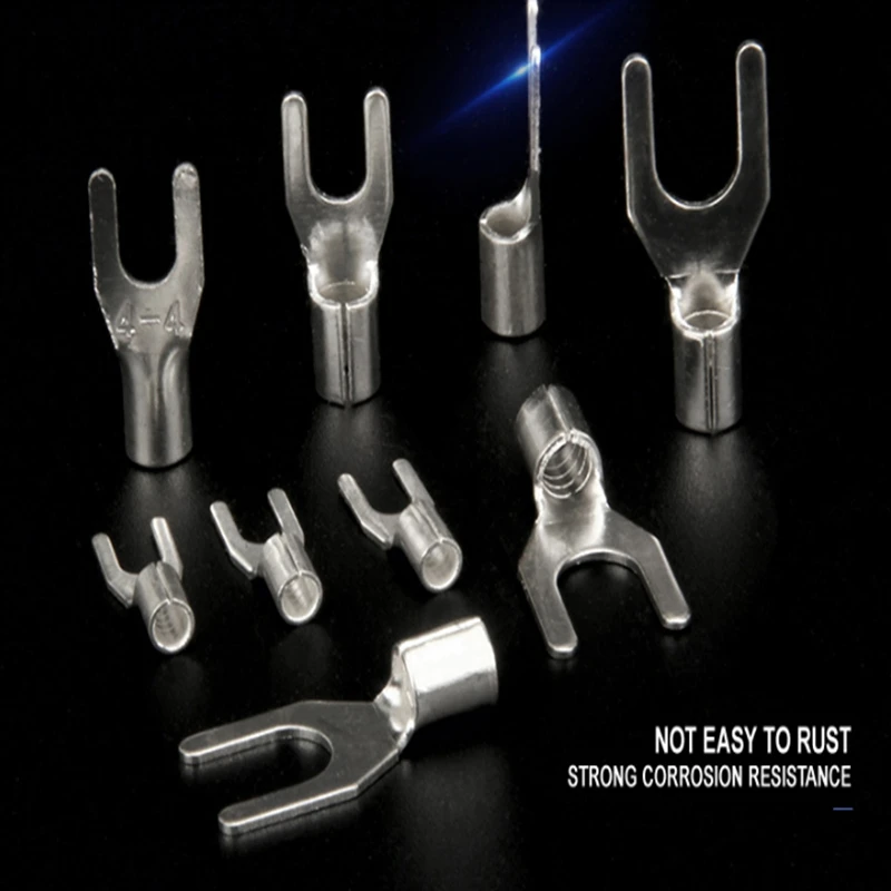 3pcs 25mm2 Ut Brass Cold Pressed Terminal Terminal Fork Type Y End U