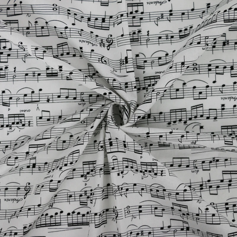 100cm*110cm Music Note Print Cotton Cloth Craft Diy Zakka Cotton Material Fabric Poplin
