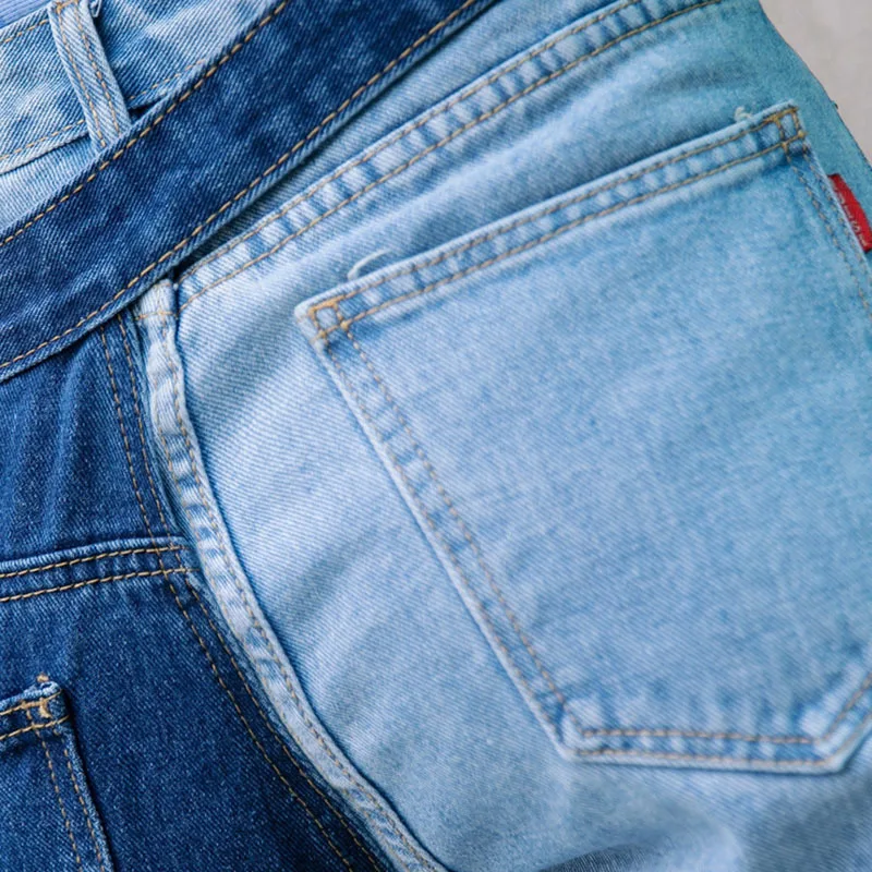 TWOTWINSTYLE Лоскутные хит цвета брюки для женщин Высокая талия лодыжки Длина Джинсовые штаны Большие размеры осенние модные джинсы женские
