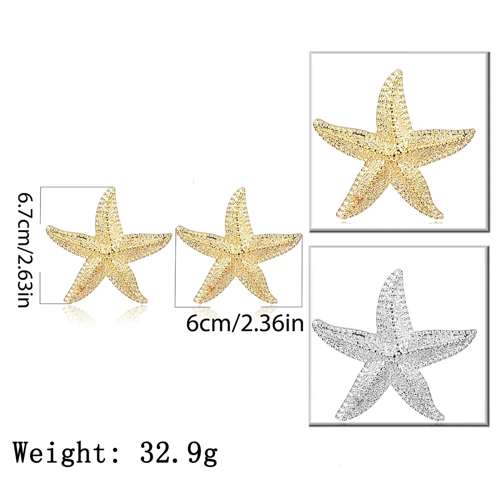 IngeSight. Z элегантные серьги в виде морской звезды золотого цвета, массивные серьги-гвоздики из сплава с морской звездой для женщин, ювелирные изделия, подарки Brincos