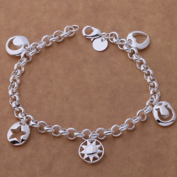 

AH179 Hot 925 sterling silver bracelet, 925 sterling silver fashion jewelry Hollow sun star water droplets /anrajeya bbtajtaa