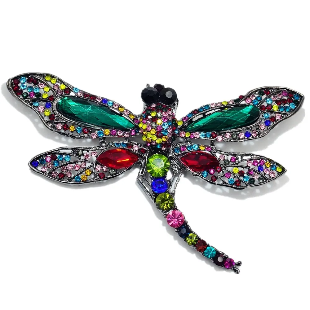 

New Insect Dragonfly Brooches Women Men Collar Suit Banquet Decoration Rhinestone Animal Brooch Pins Wedding Dress Jewelry