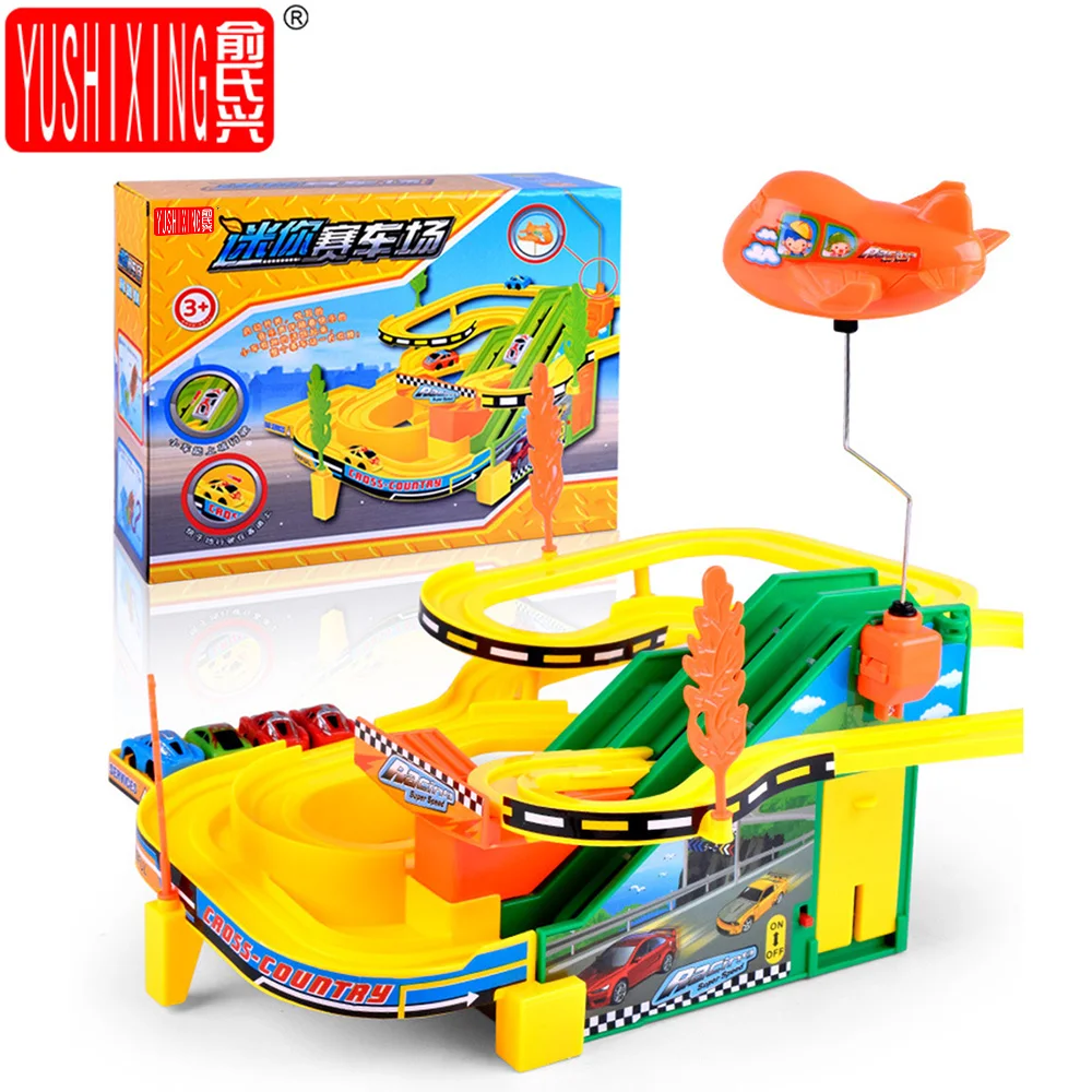 YUSHIXING Electric Mini Race Track Car Airplane Round Toy Music & Light